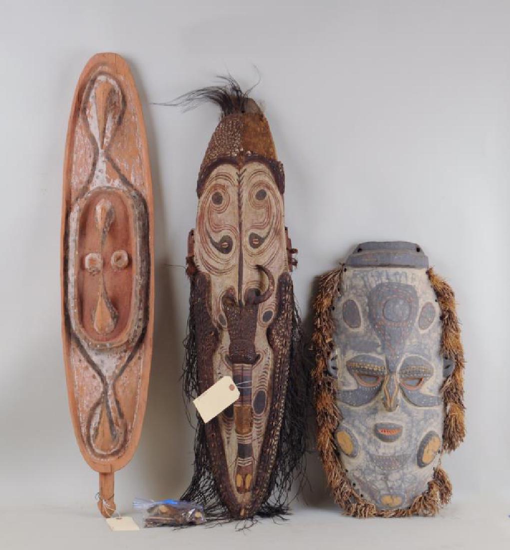 Group of Three New Guinea Carved Ceremonial Masks (1 of 7)