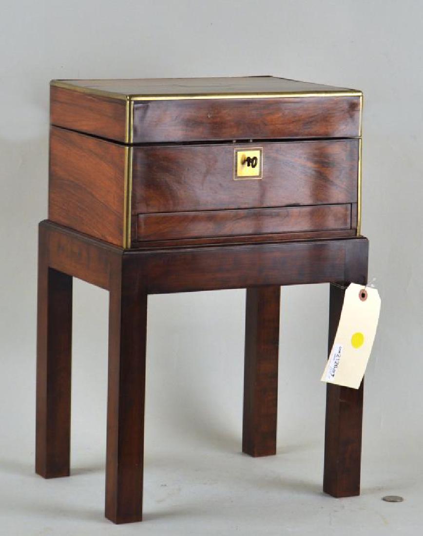 Regency Brass Fitted Traveling Box on Stand (1 of 5)