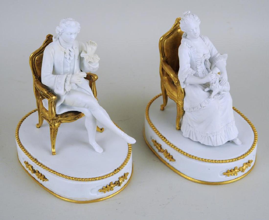 Pair Parcel Gilt Bisque Figures (1 of 4)