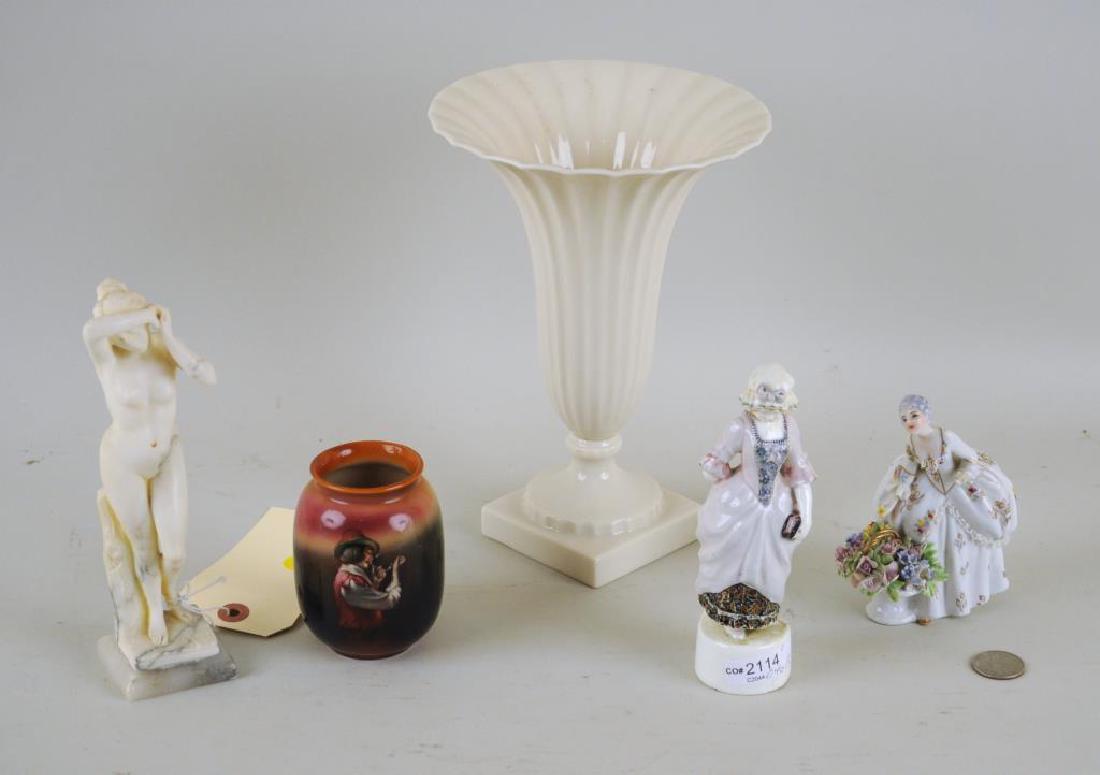A Small Marble Carving & Four Porcelain Items (1 of 5)