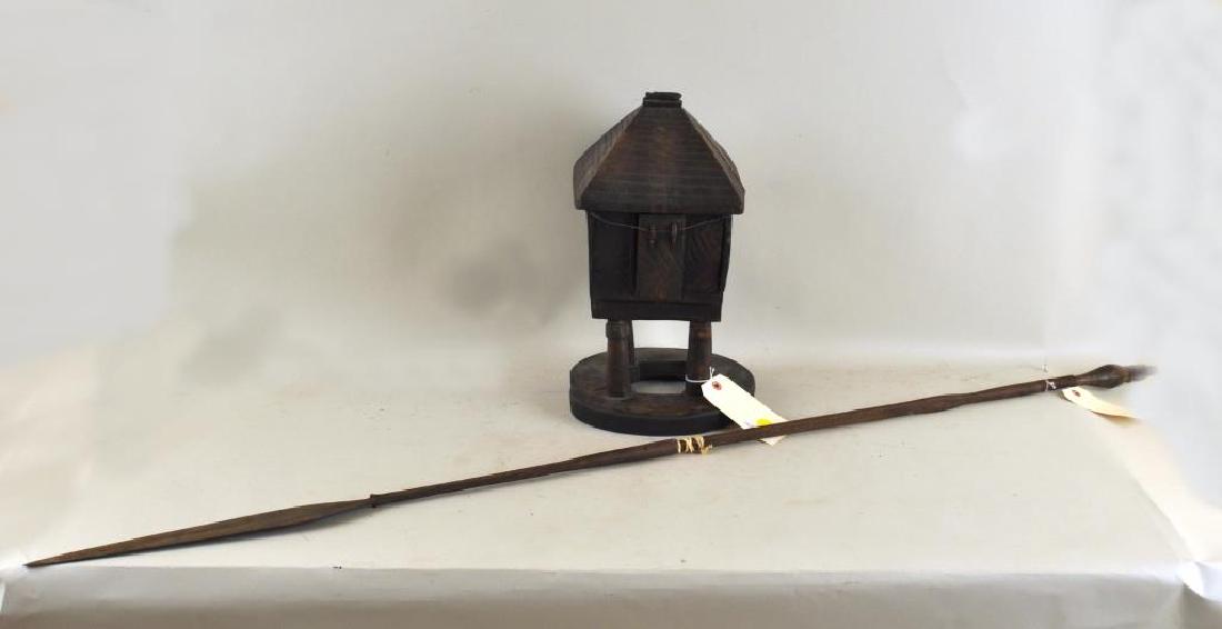African Spirit House/Hand Forged Iron Spear (1 of 9)