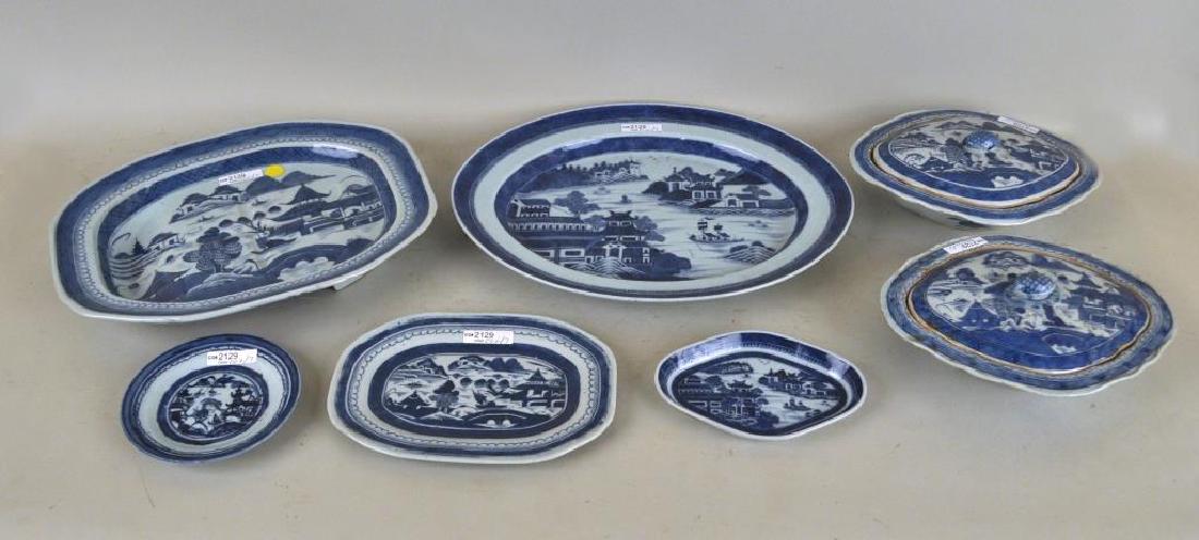 Group Seven Chinese B/W Canton Porcelain Items (1 of 5)