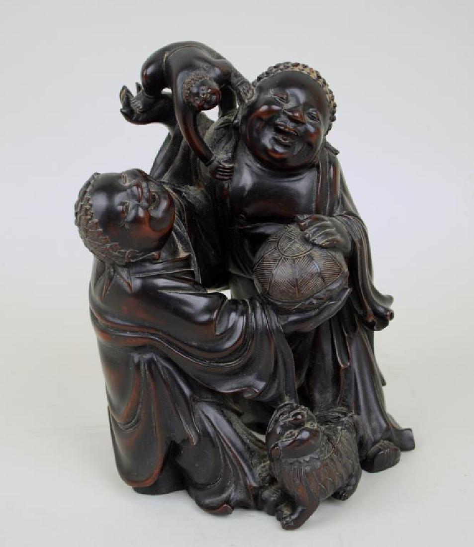 Chinese Carved Hardwood Figural Group (1 of 5)