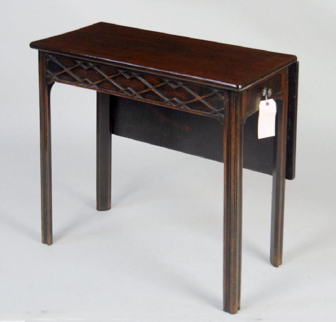 George III Carved Mahogany Drop Leaf Game Table (1 of 5)