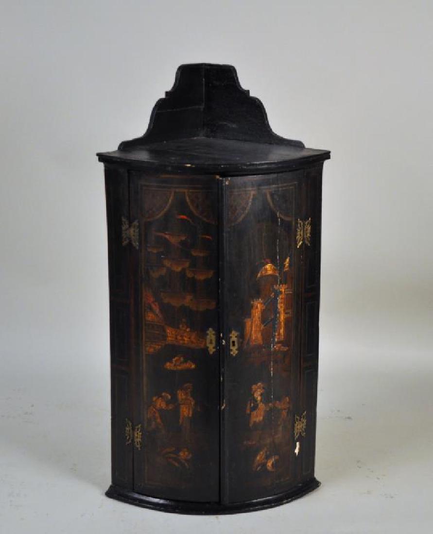 English Japanned Hanging Corner Cabinet (1 of 6)