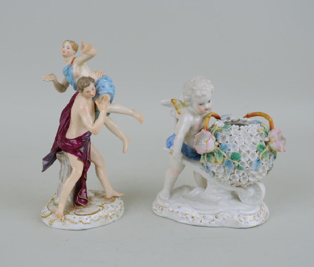 A Meissen Porcelain Couple & German Putti Vase (1 of 3)