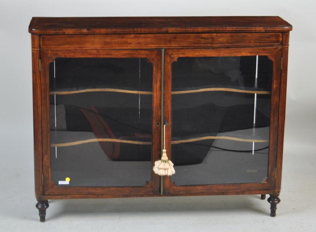 Regency Rosewood Inlaid Glass Front Cabinet (1 of 7)