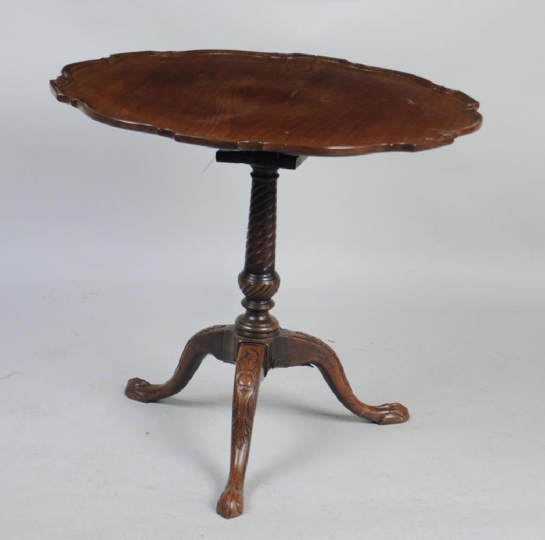 George III Carved Mahogany Pie Crust Tea Table (1 of 7)