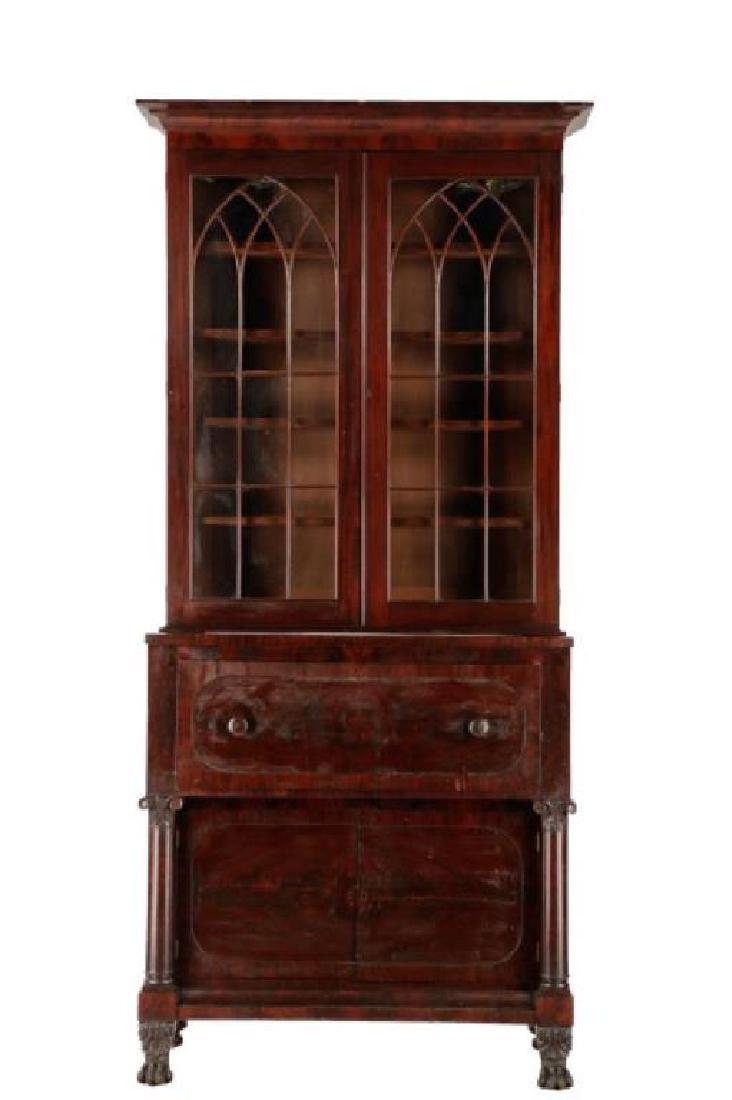 American Classical Mahogany Secretary Bookcase (1 of 10)