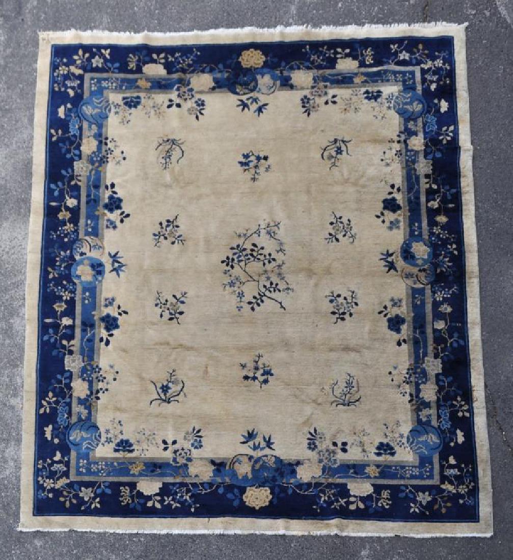 Chinese Art Deco Room Size Rug, Beige & Blue (1 of 6)