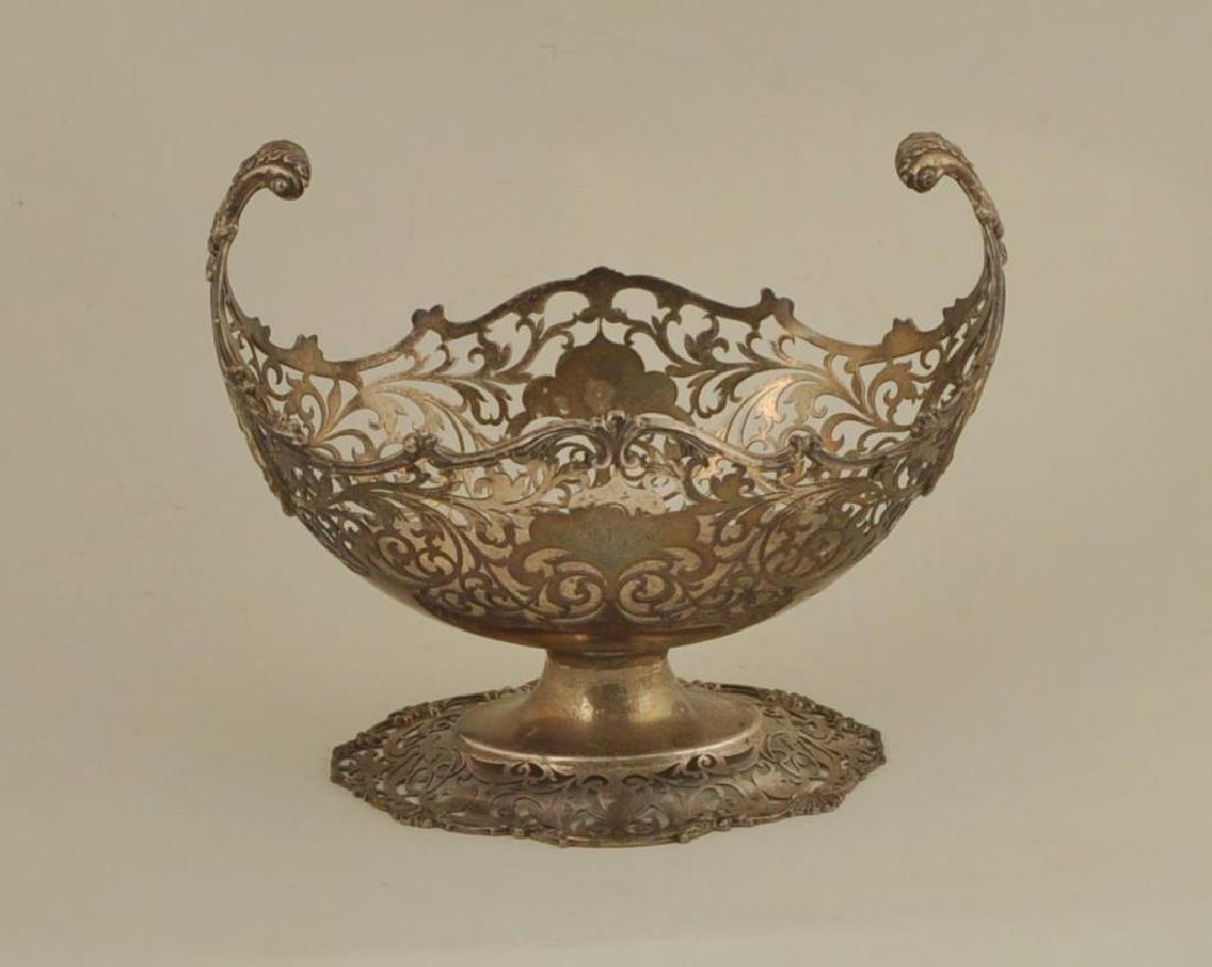 London Sterling Pierced & Footed Basket (1 of 5)