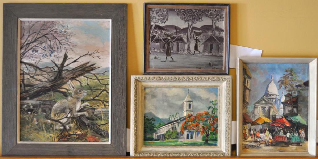 Four Small Paintings, Figural & Landscape O/C (1 of 2)