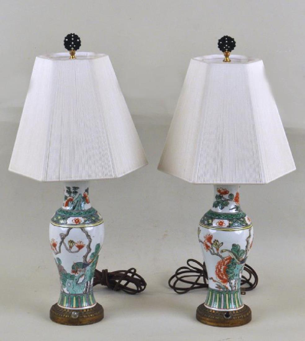 Pair Small Asian Porcelain Lamps (1 of 7)