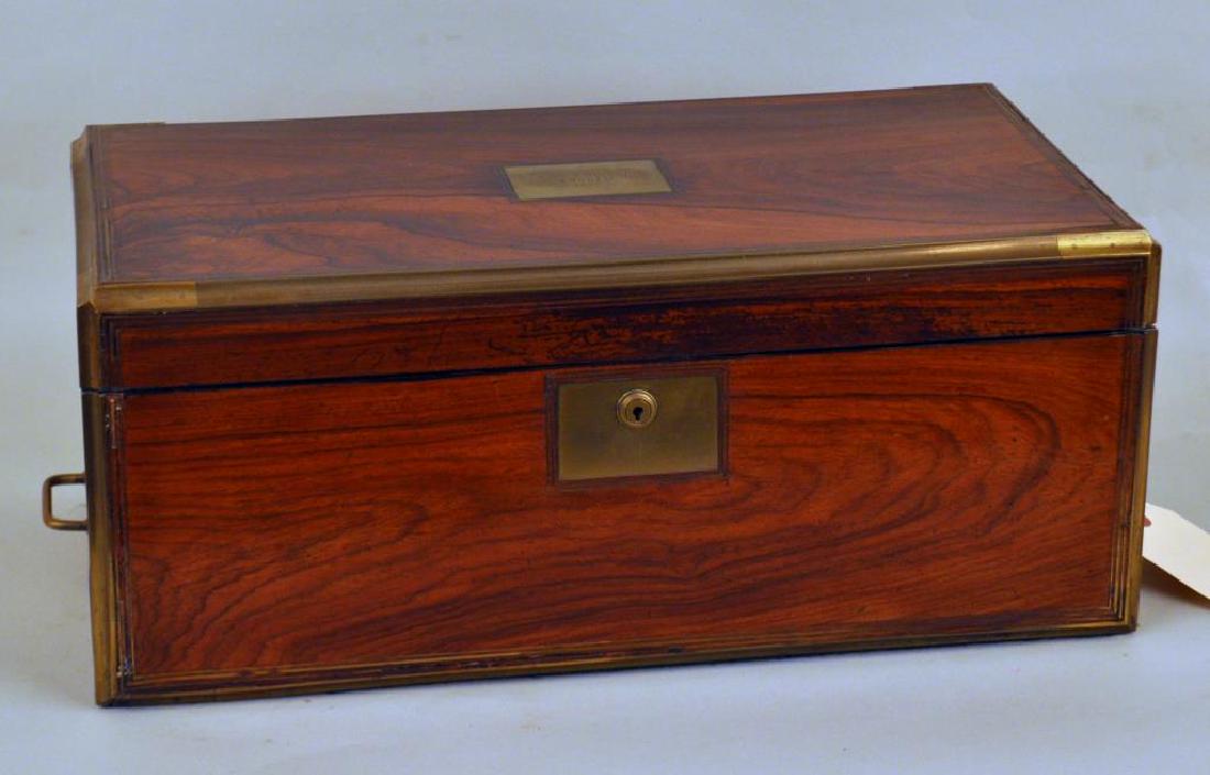 Large English Brass Bound Writing Box (1 of 5)