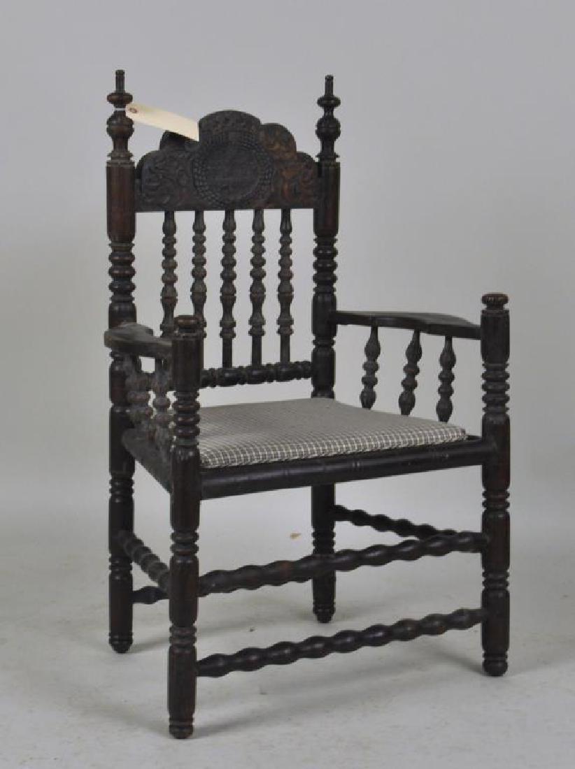 Early Continental Carved Open Arm Chair (1 of 5)