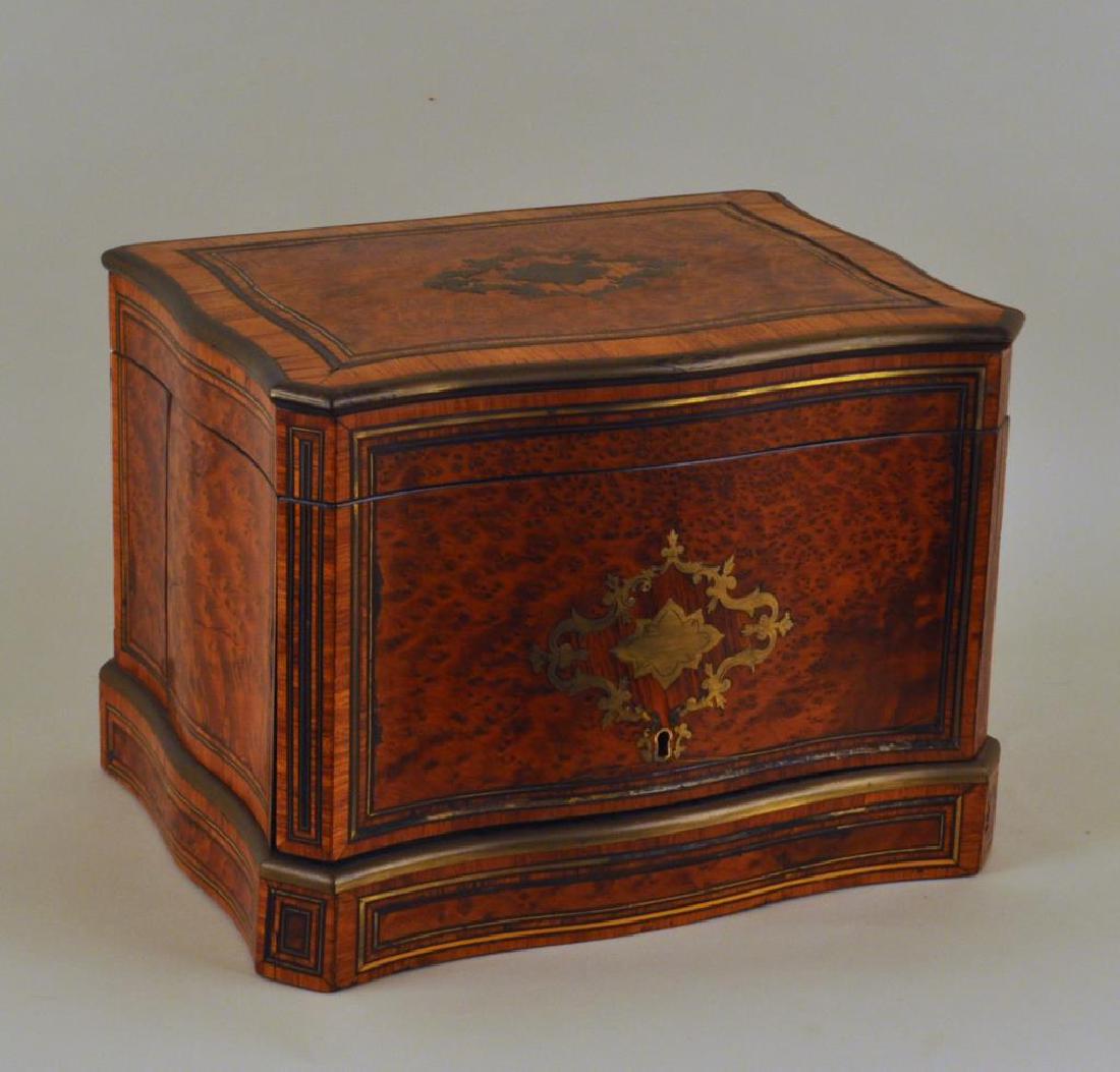 English Late Regency Brass Inlaid Tantalus (1 of 5)