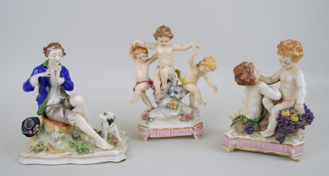 Three Continental Porcelain Figural Groups (1 of 6)