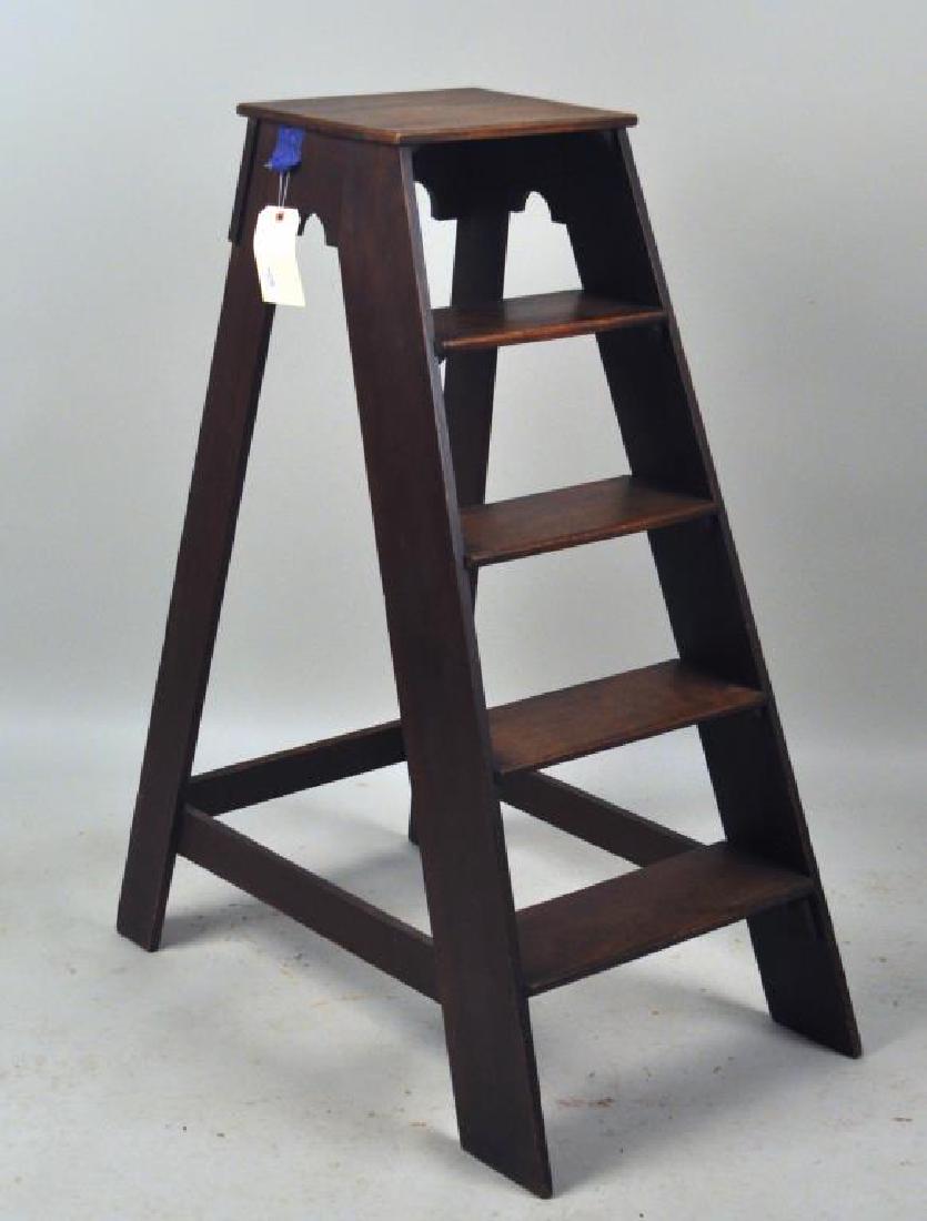 Vintage English Oak Library Ladder (1 of 5)