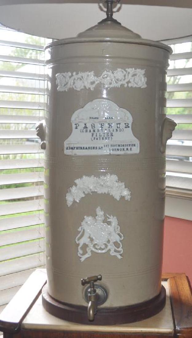 Large English Victorian Stoneware Water Keg (1 of 2)