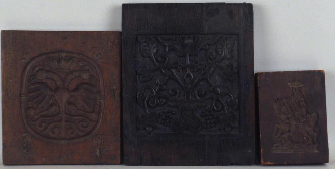 Three Early English Carved Wooden Molds (1 of 5)