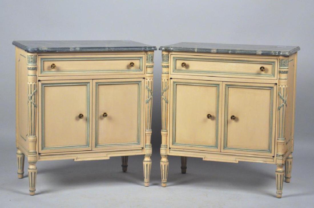 Pair Painted French Louis XVI Style Cabinets (1 of 4)