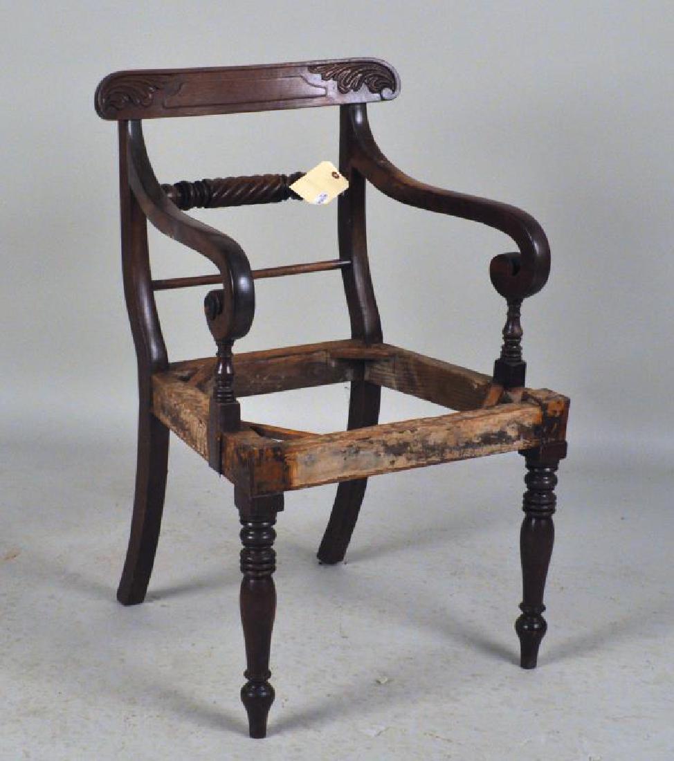 Engish Regency Carved Mahogany Arm Chair (1 of 4)