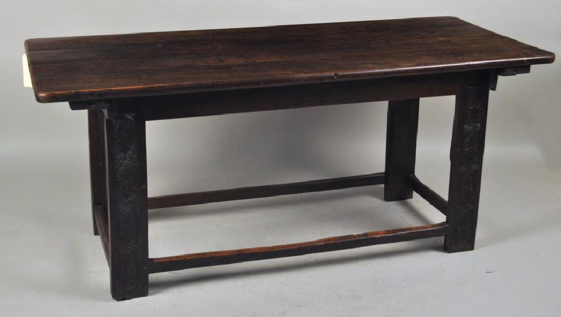 Large Continental Carved Oak Work Table (1 of 5)