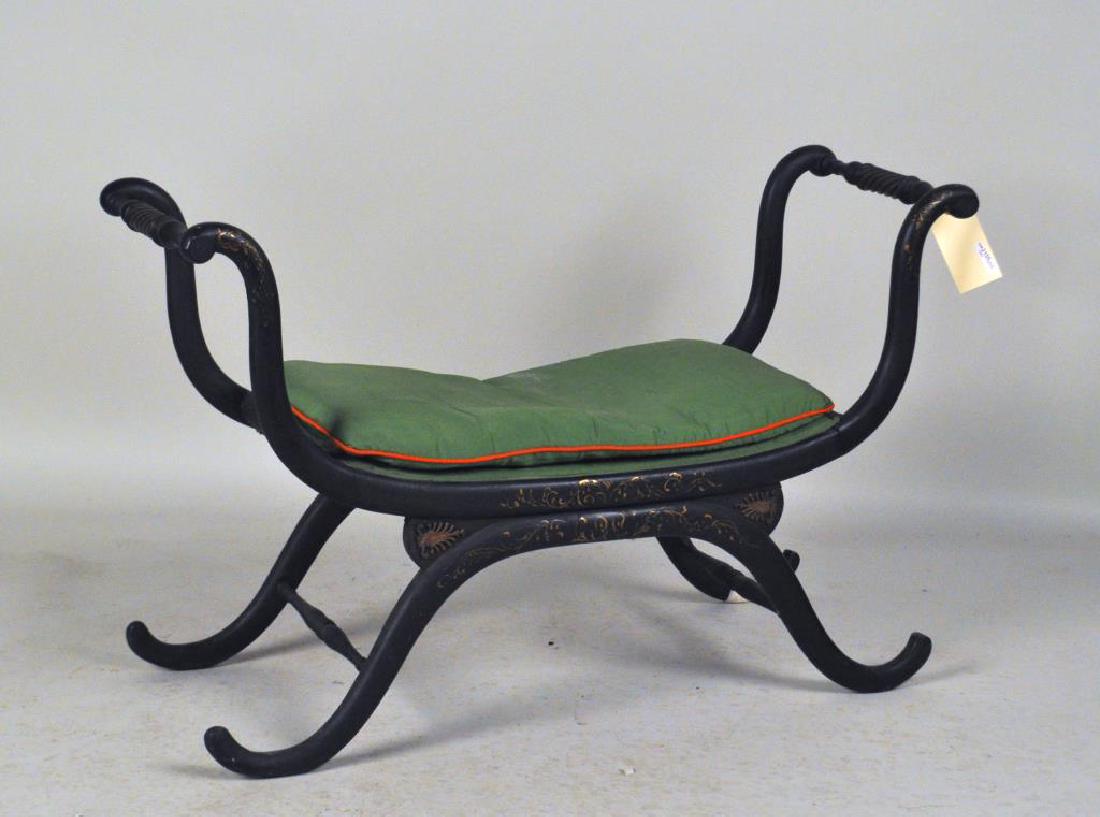 Black Painted Regency Scroll Form Window Seat (1 of 5)