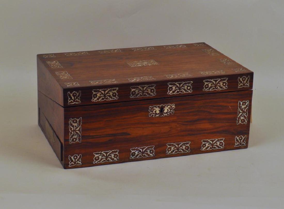 English Regency Mother of Pearl Inlaid Desk Box (1 of 7)