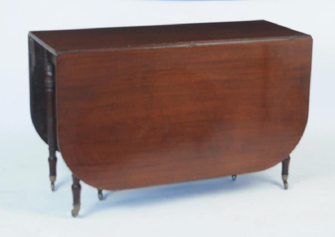 English Sheraton Drop Leaf Six Leg Dining Table (1 of 4)