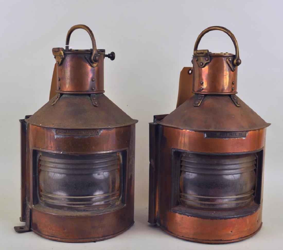 Pair Vintage Nautical Copper Lanterns (1 of 5)