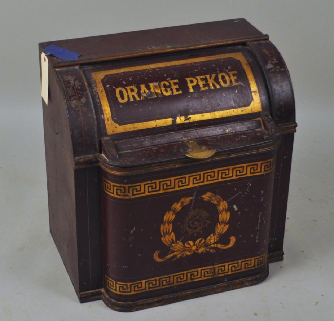 Large Painted Tole Tea Bin (1 of 4)