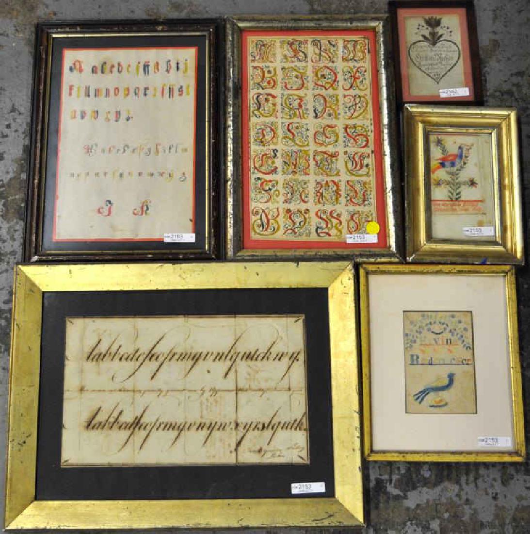 Group Six Framed Calligraphy Works (1 of 3)
