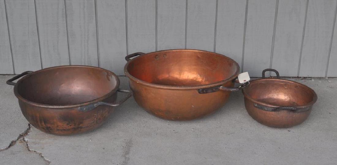 Group Three Large Copper Cauldrons (1 of 5)