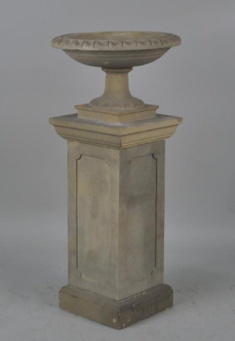 Neoclassical Style Concrete Birdbath/Stand (1 of 5)