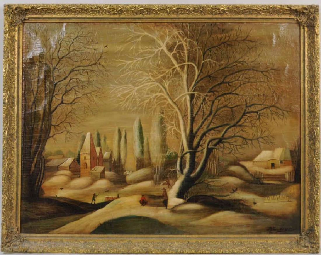 Possibly Dutch School, "Winter Landscape" O/P (1 of 5)