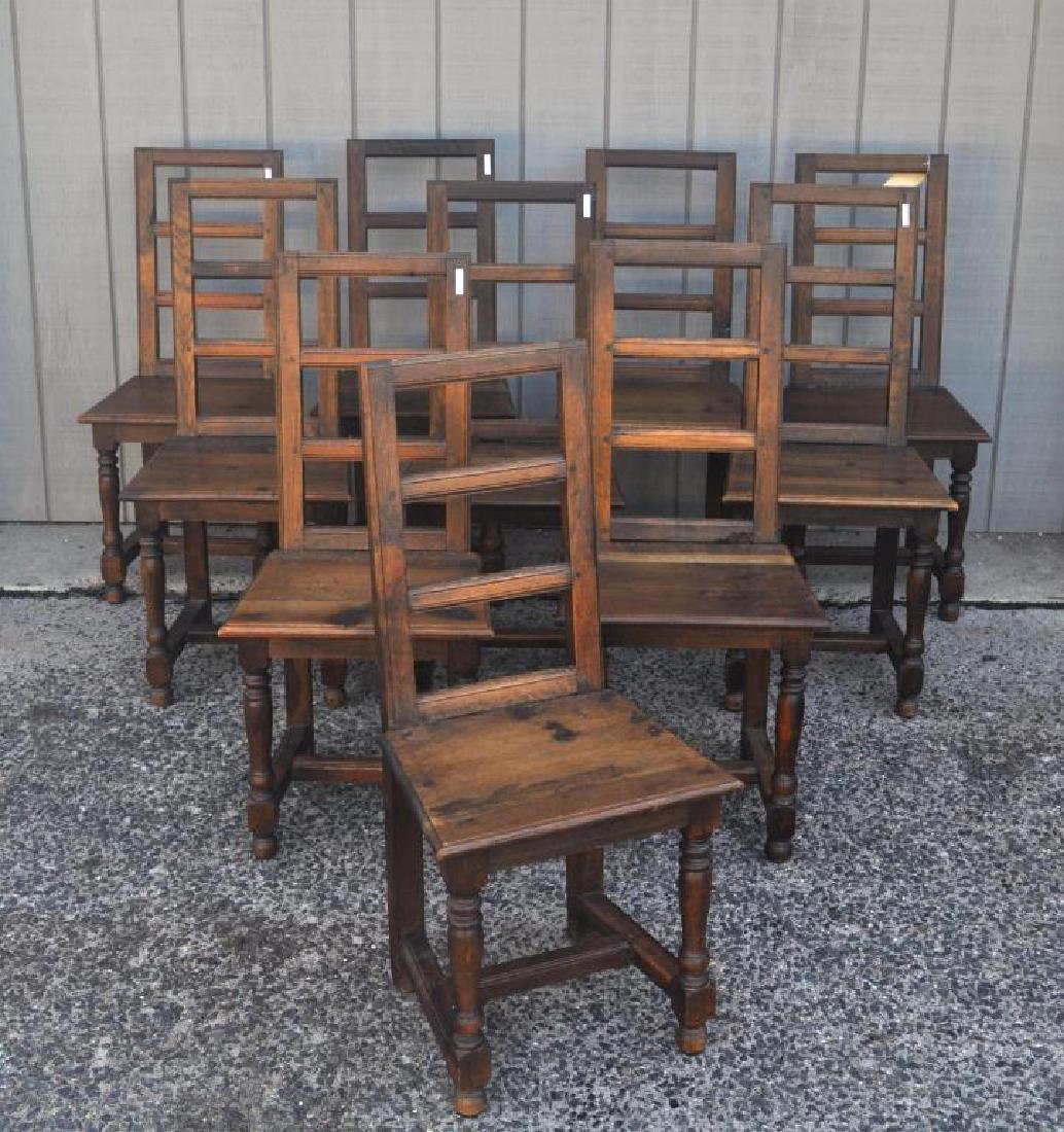 Set Ten French Provincial Oak Dining Chairs (1 of 8)