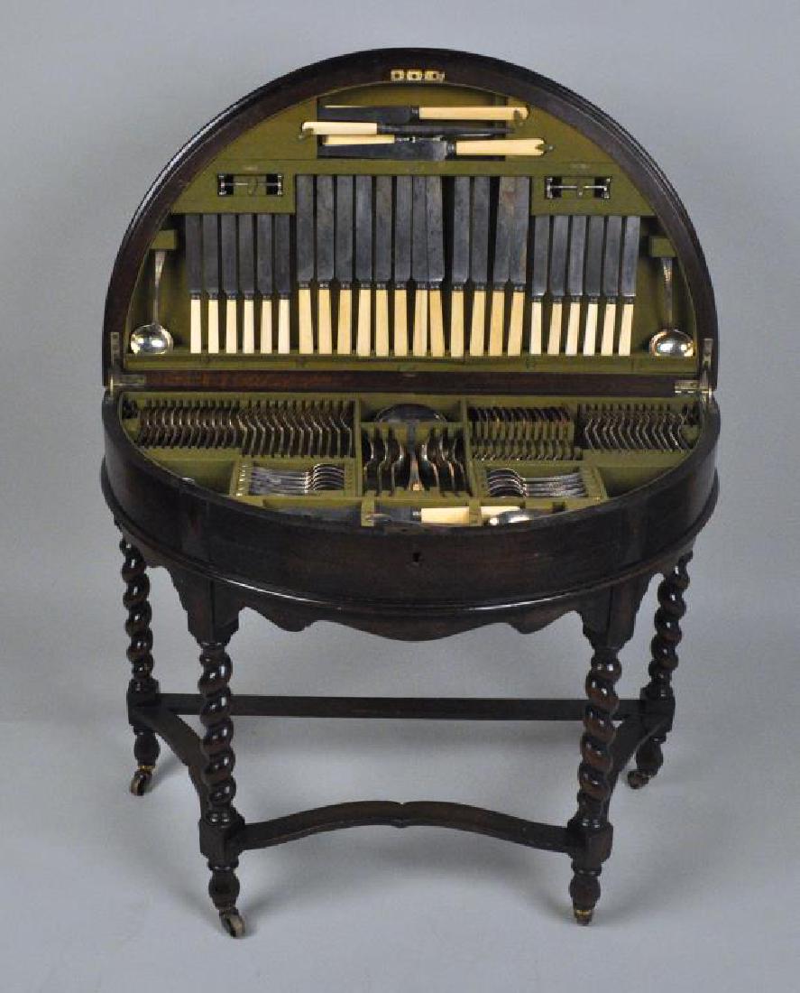 English Barley Twist Fitted Silver Flatware Chest (1 of 11)