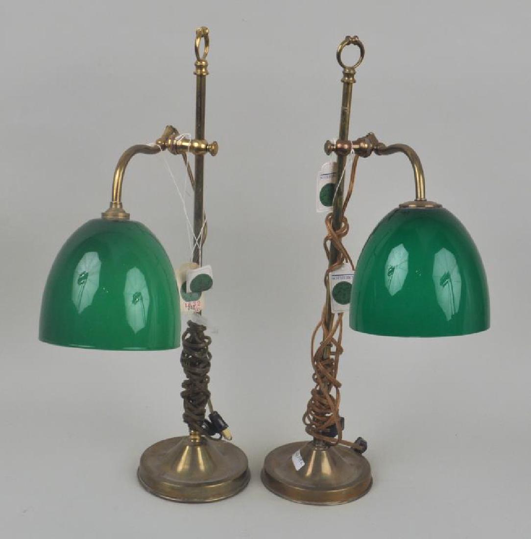 Pair Brass Adjustable Student Lamps (1 of 4)