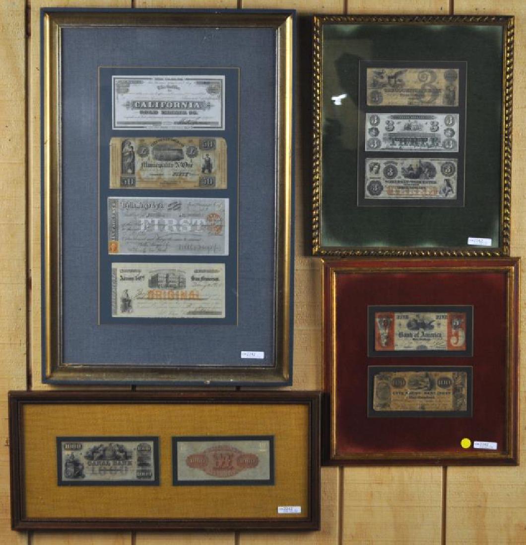 Group Eleven Framed Paper Currency/Checks (1 of 6)