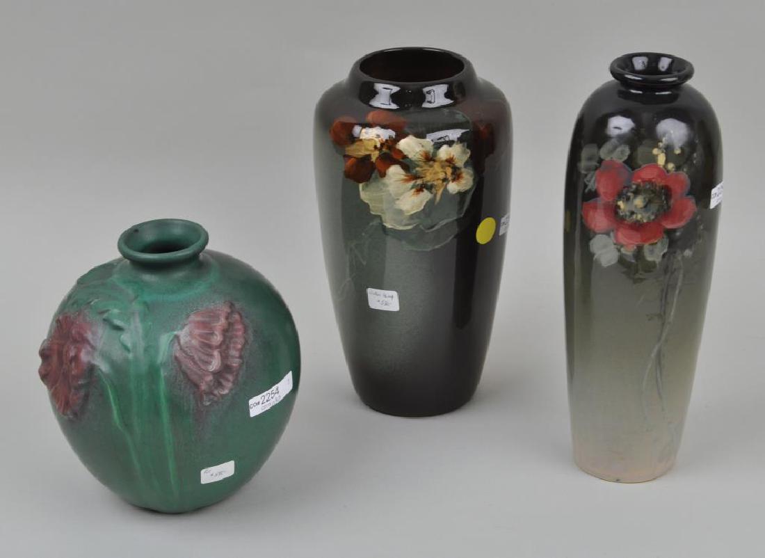 A Weller Lamp Base and 2 Unsigned Vases (1 of 4)