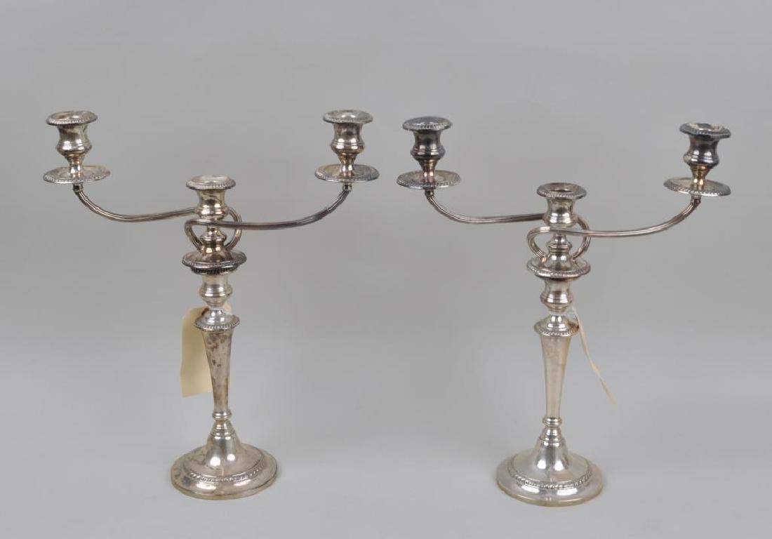 Pair Gorham Sterling  3 Light Weighted Candelabra (1 of 4)
