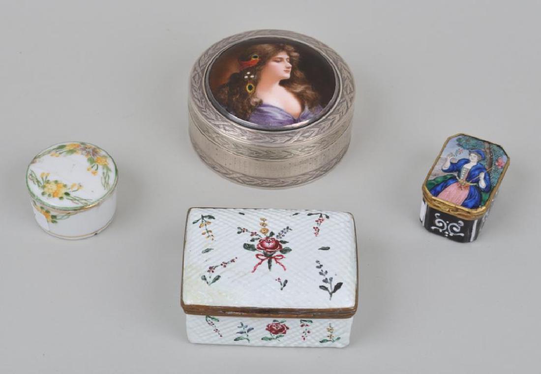 Three Small Continental Enamel, One Porcelain Box (1 of 5)