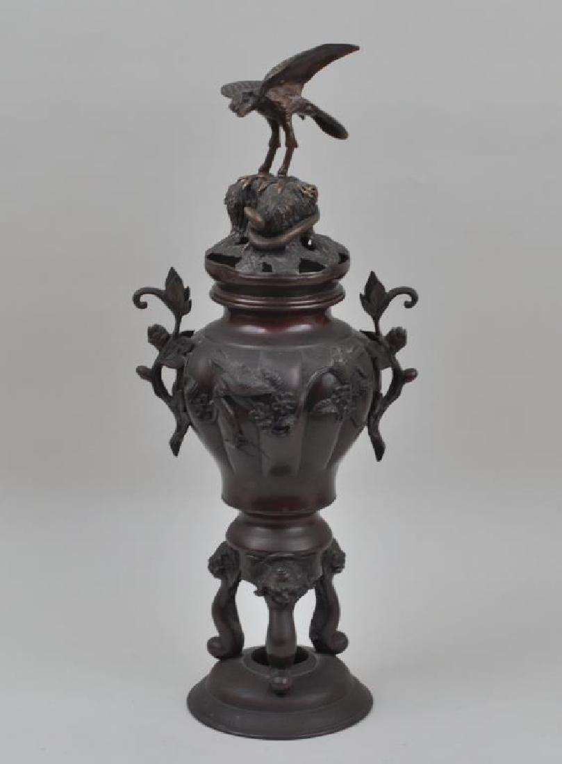 Japanese Meiji Period Two Part Bronze Censer (1 of 6)