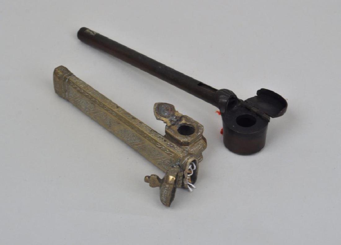 Two Eastern Metal Calligraphy Tool Containers (1 of 3)