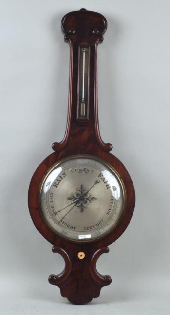 Regency Carved Mahogany Banjo Barometer (1 of 6)