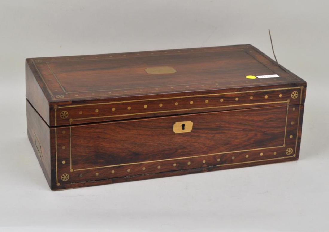 Regency Brass Inlaid Rosewood Lap Desk (1 of 3)