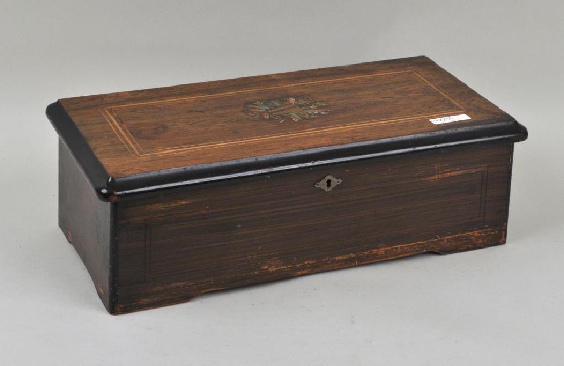 Inlaid Mahogany Cylinder Music Box (1 of 5)