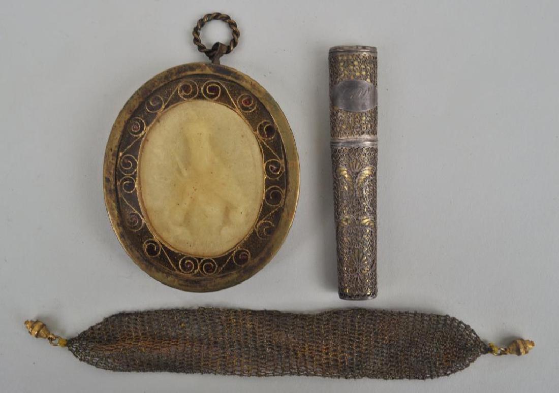 Early Continental Brass Locket, Filigree Case (1 of 2)