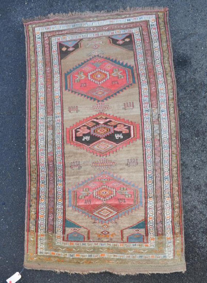 Oriental Rug: scattered moth damage, a few small hard food? stains. 92 1/2" long, 51" wide. All rugs sold as is. Provenance: Property of a New Haven County, CT Estate.